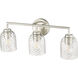 Catania 3 Light 22.8 inch Brushed Nickel Vanity Light Wall Light